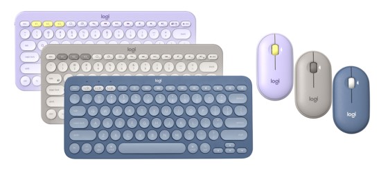 Naujų trijų spalvų „Logitech“ klaviatūros ir pelės