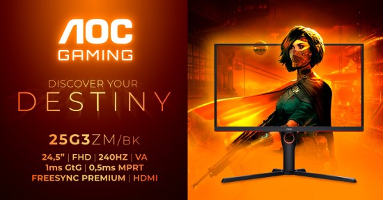 Pasinerkite tiesiai į veiksmą su „AOC GAMING 25G3ZM/BK“