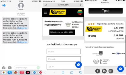 Sukčiai ir vėl siuntinėja apgaulingas žinutes