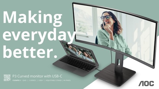 AOC pristato galingą verslo monitorių seriją „P3“ su USB-C jungtimi