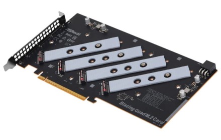 „ASRock“ išleidžia duomenų kaupiklių išplėtimo plokštę, kuri talpins keturis PCIe Gen5 SSD