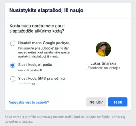 „Facebook“ programėlė / Luko Snarskio nuotr.