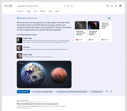 „Google“ parodė visiškai naują paiešką su integruotu AI