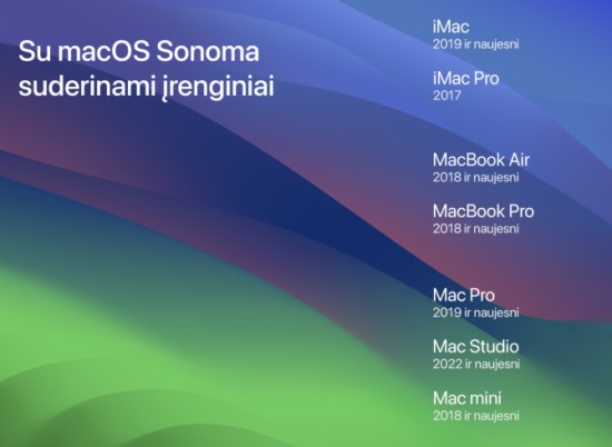 „Apple“ išleido „macOS Sonoma“