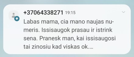 „Labas, mama“ atakos grįžo kitu formatu: lietuvių telefonus pasiekė naujo tipo sukčių SMS žinutės