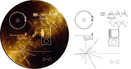 „Voyager“ gabenami „Auksiniai įrašai“ / NASA / JPL nuotr.