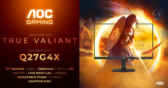 AOC GAMING Q27G4X: stiliaus ir greičio sintezė. 27 colių QHD žaidimų monitorius su 180 Hz atnaujinimo dažniu.