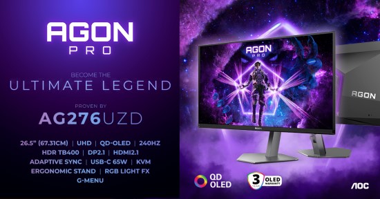 „AGON by AOC“ pristato UHD 240 Hz QD-OLED monitorių „AGON by AOC“ pristato UHD 240 Hz QD-OLED monitorių
