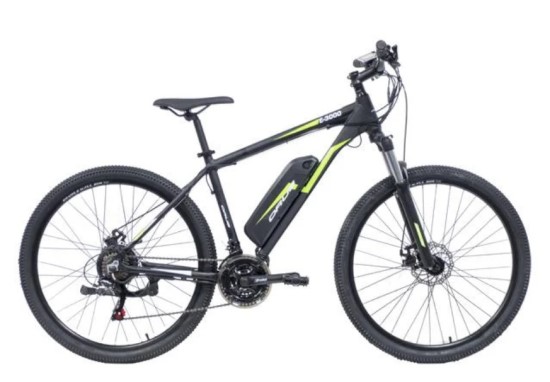 Elektrinis dviratis Denver E3000, 27.5", 250 W, 10.4 Ah, juoda/žalia. Nuotrauka: Senukai.lt Elektrinis dviratis Denver E3000, 27.5", 250 W, 10.4 Ah, juoda/žalia. Nuotrauka: Senukai.lt