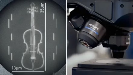 Pademonstruotas neįtikėtinai mažas smuikas: šio muzikos instrumento nepamatysite plika akimi