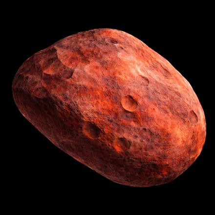 Pagal tyrimų modelį sugeneruota asteroido (269) Justitia DI interpretacija