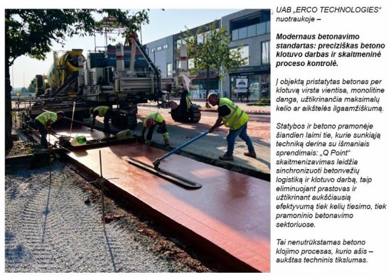 Preciziškas betono klotuvo darbas ir skaitmeninė proceso kontrolė Preciziškas betono klotuvo darbas ir skaitmeninė proceso kontrolė