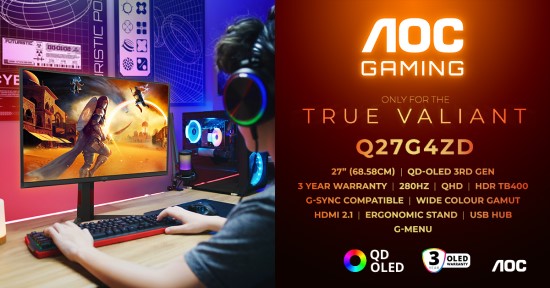 AOC GAMING Q27G4ZD: trečios kartos QD-OLED ekrano technologija AOC GAMING Q27G4ZD: trečios kartos QD-OLED ekrano technologija