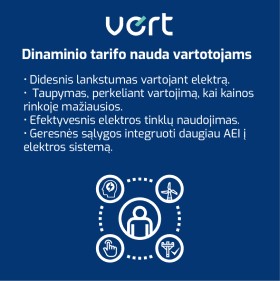 VERT ruošia rinką ateityje diegti dinaminius elektros perdavimo tarifus vartotojams