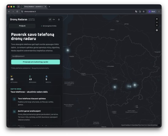 Dronų radaro platforma